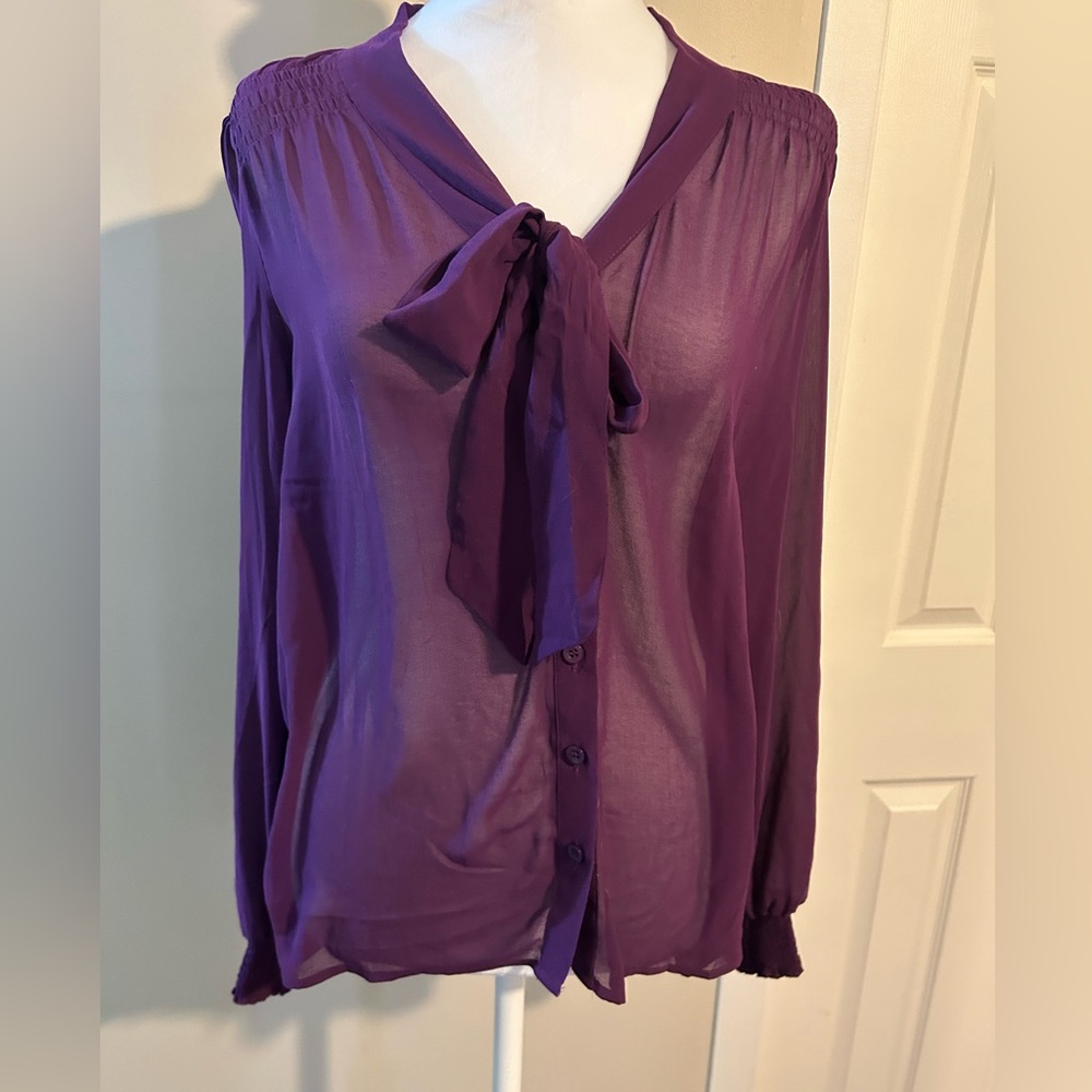 NWT, Forever 21, Plum bow tie blouse.